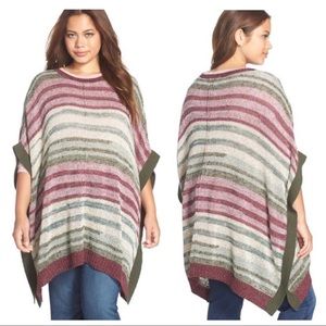 Two by Vince Camuto marled striped poncho sweater